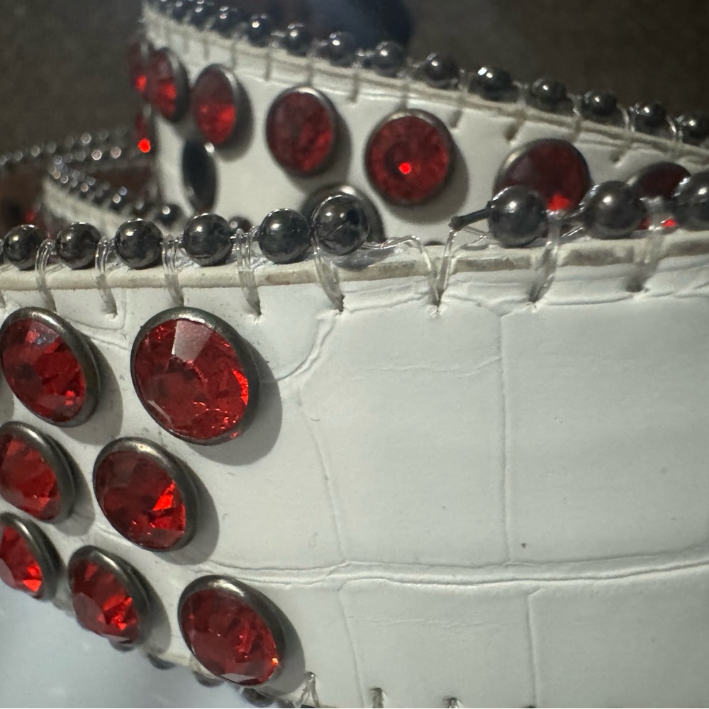 Karma Red Rhinestone Studded Belt - Picture 8 of 8